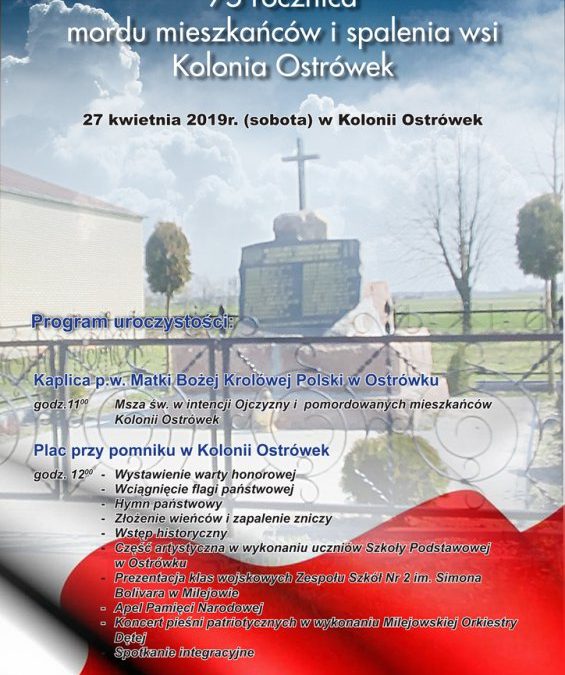 75. rocznica mordu mieszkańców i spalenia wsi Kolonia Ostrówek
