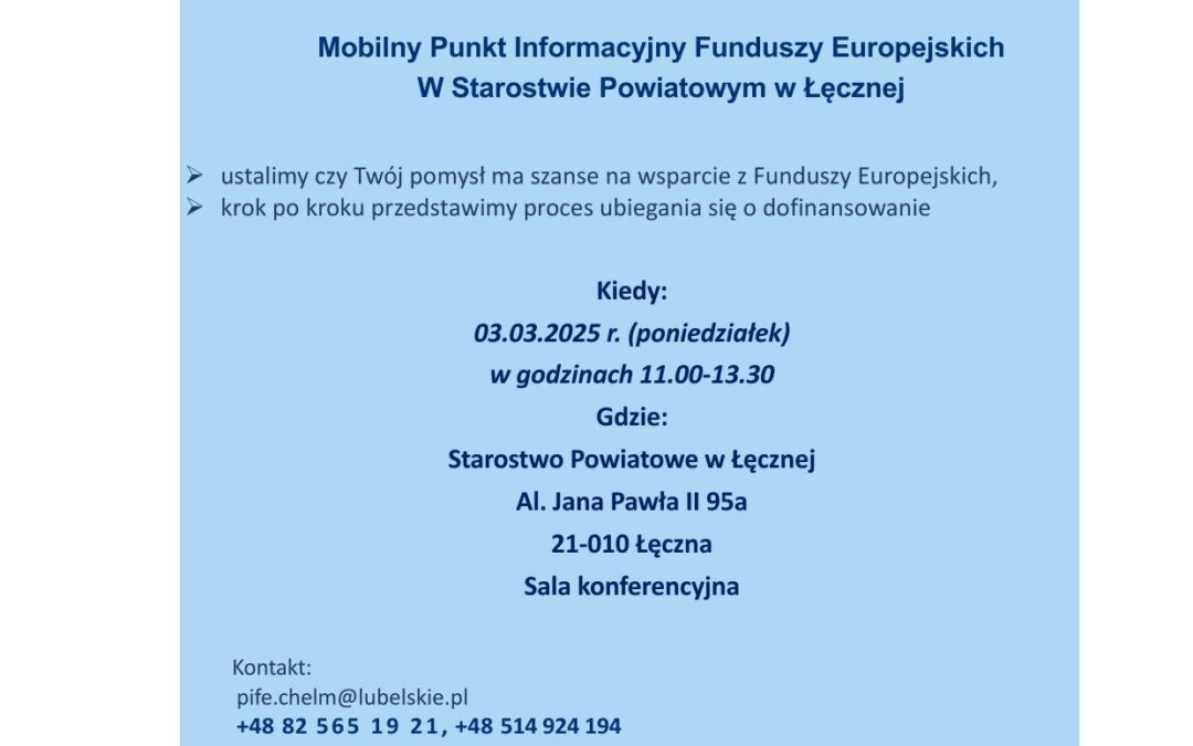 Mobilny Punkt Informacyjny Funduszy Europejskich