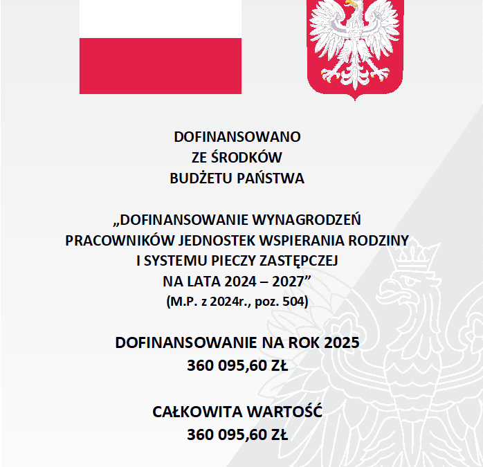 Dofinansowanie wynagrodzeń pracowników jednostek wspierania rodziny i systemu pieczy zastępczej na lata 2024-2027