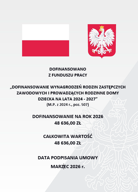 Dofinansowanie wynagrodzeń rodzin zastępczych zawodowych i prowadzących rodzinne domy dziecka na lata 2024-2027