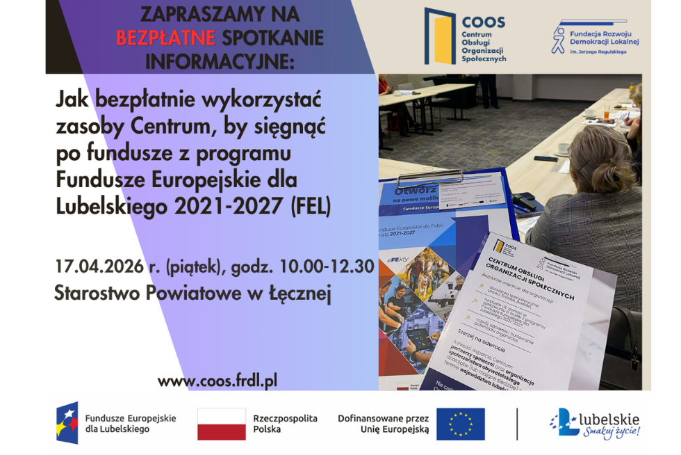 Bezpłatne spotkanie informacyjne dla organizacji pozarządowych